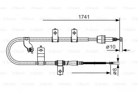 Трос, стояночная тормозная система BOSCH 1 987 482 076