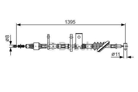 Трос торм. зад прав. SUZUKI -99 BOSCH 1987482089