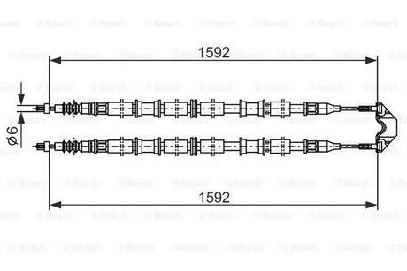 Трос ручного гальма BOSCH 1 987 482 102