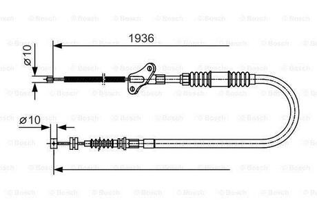 OPEL Трос ручного тормоза Frontera 92- BOSCH 1987482110