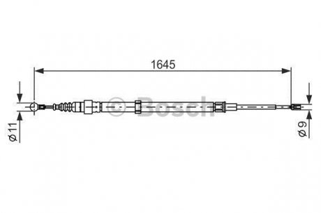 Трос, стояночная тормозная система BOSCH 1987482191