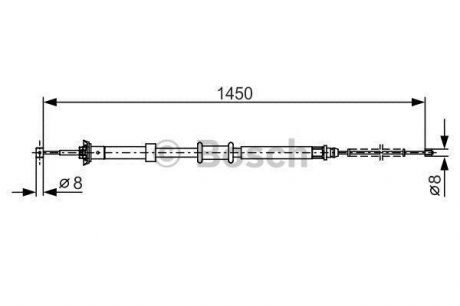 Гальмівний трос FIAT 500/Panda \'\'LH \'\'0.9-1.3 \'\'07>> BOSCH 1987482199