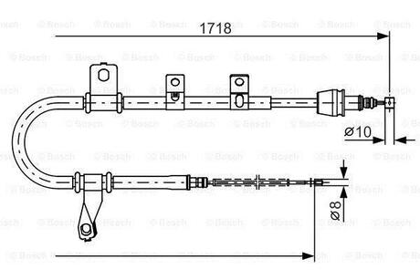 Трос, стояночная тормозная система BOSCH 1987482209