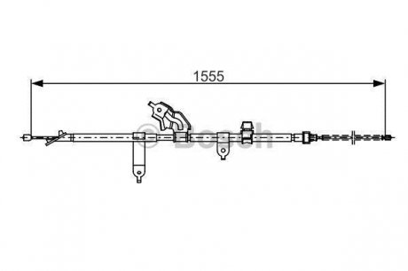 Трос ручного тормоза daihatsu charade 11-, toyota yaris 06-, BOSCH 1 987 482 221