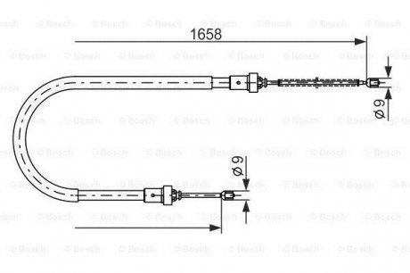 Трос ручного гальма BOSCH 1987482234