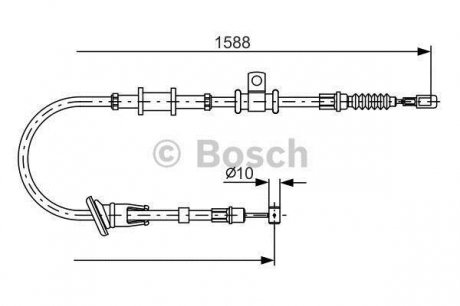 Трос ручного тормоза mitsubishi carismalancer 95-06 прав. BOSCH 1 987 482 246