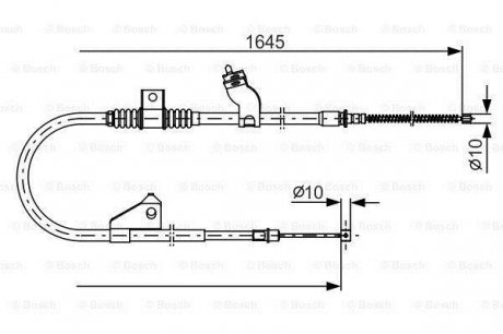 Трос ручного тормоза mitsubishi outlandercitroenpeugeot 1645мм BOSCH 1 987 482 275