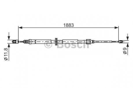 Трос стояночная тормозная система BOSCH 1987482302