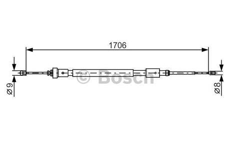 Трос ручного гальма BOSCH 1 987 482 316