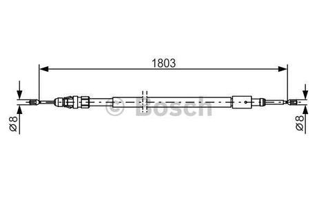 Трос ручного тормоза прав. DS3 BOSCH 1987482317