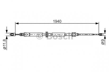 Трос стояночная тормозная система BOSCH 1987482325