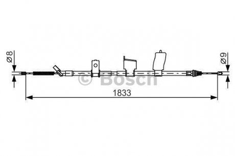 Трос ручного гальма BOSCH 1987482340