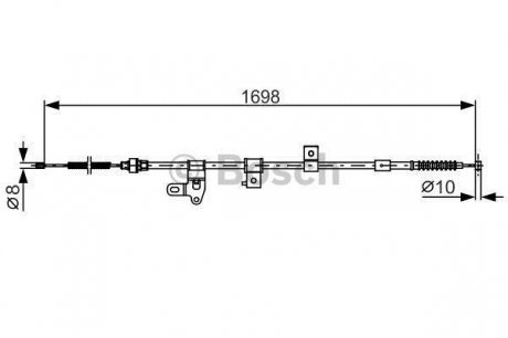 Трос, стояночная тормозная система BOSCH 1 987 482 346