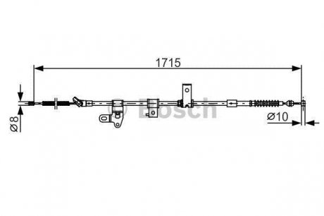 Трос ручного тормоза toyota rav 4 1715мм BOSCH 1987482348