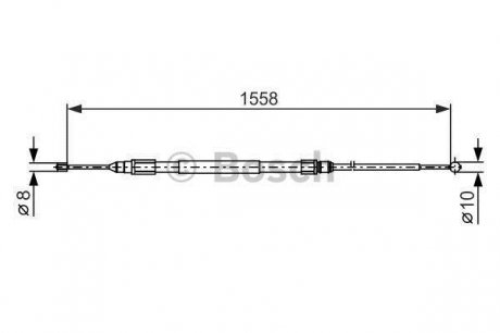 Трос ручного тормоза bmw x1(e84) 1558мм BOSCH 1987482368