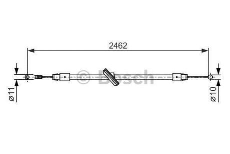 DB трос гальм.передн.(2462/306mm) Sprinter 06- BOSCH 1987482381