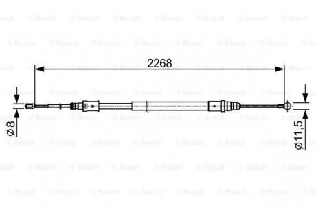 Трос ручного гальма CITROEN C5 III 1.6HDI 109KM 08-, 2.0 16V 140KM 08- BOSCH 1987482409