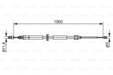 Трос ручного гальма BOSCH 1987482432