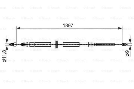 Трос, стояночная тормозная система BOSCH 1987482433