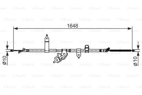 TOYOTA Трос ручного тормоза YARIS / VIOS седан 1.3 06- BOSCH 1987482442