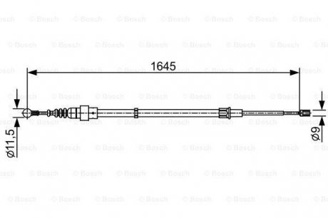 VW Трос ручного тормоза задн. лев./прав.Polo,Fabia BOSCH 1987482451