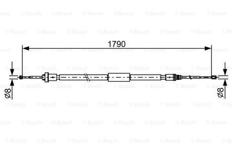 Трос ручного гальма BOSCH 1 987 482 495