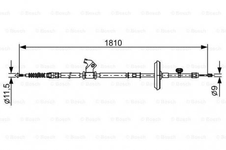 1 987 482 507_трос ручника зад. лев.l=1810 chevrolet cruze 1.6-1.81.7cdi2.0cdi 09> BOSCH 1 987 482 507