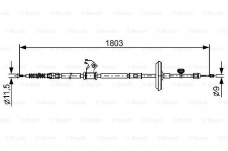 ТРОС РУЧНОГО ТОРМОЗА CHEVROLET CRUZE 1803ММ ПРАВ. BOSCH 1 987 482 508 (фото 1)