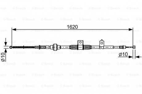 Трос гальмівний Mitsubishi Lancer X "RR "07>> BOSCH 1987482521