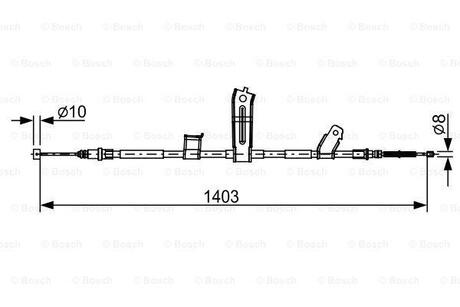 Трос ручного гальма BOSCH 1987482522