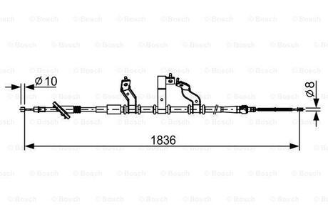 Трос стояночнго тормоза cзади слева KIA SPORTAGE 04- BOSCH 1987482531