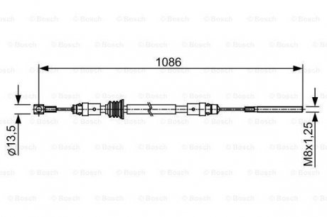 Трос, стояночная тормозная система BOSCH 1 987 482 547