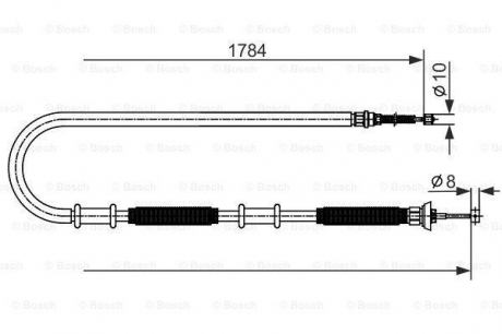 Гальмівний трос FIAT Doblo \'\'RR \'\'05-16 BOSCH 1987482587