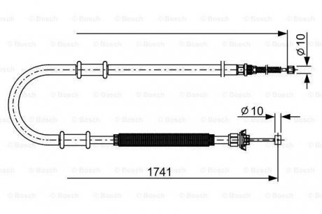 Гальмівний трос FIAT Doblo \'\'RL \'\'05-16 BOSCH 1987482599