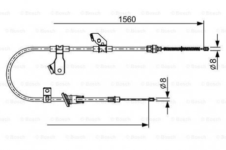 Трос ручного гальма BOSCH 1987482626