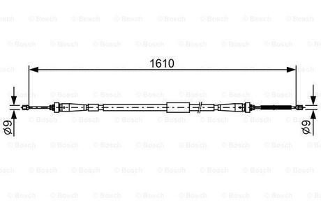 Трос ручного гальма BOSCH 1 987 482 636