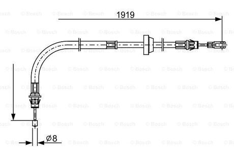 Трос ручного гальма BOSCH 1987482710