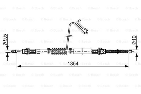 FORD Трос ручного тормоза Transit прав. 07- BOSCH 1987482711