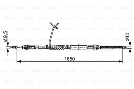 FORD Трос ручного тормоза TRANSIT 00- 1648 задн. лев.(пер.привод) BOSCH 1987482712