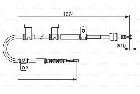 HYUNDAI Трос ручного тормоза задний правый i30 07- BOSCH 1987482714