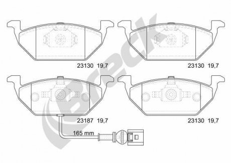 Дисковые тормозные колодки комплект AUDI A3 / VW GOLF IV / SKODA OCTAVIA 00- BRECK 23131 00 702 10