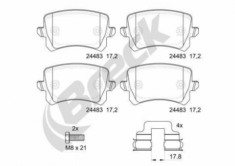 Комплект тормозных колодок BRECK 24483 00 704 10