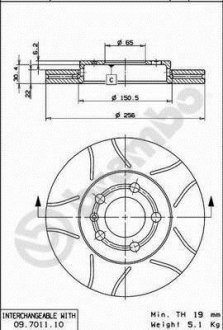 Тормозной диск BREMBO 09.7011.75