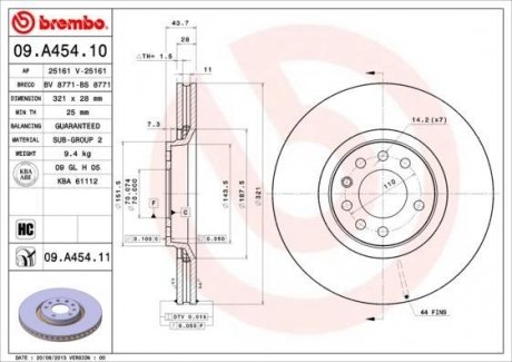 Тормозной диск BREMBO 09.A454.11