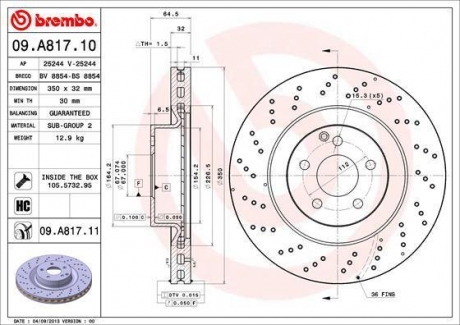 Диск гальмівний BREMBO 09.A817.11