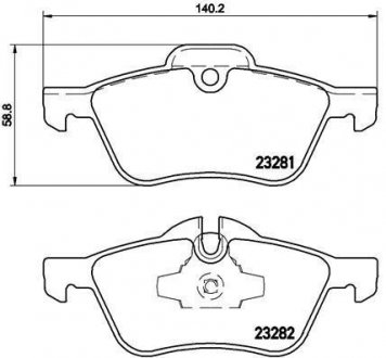 Тормозные колодки дисковые, к-кт. BREMBO P 06 030