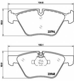 Гальмівні колодки передні BMW/BMW (BRILLIANCE) BREMBO P06036