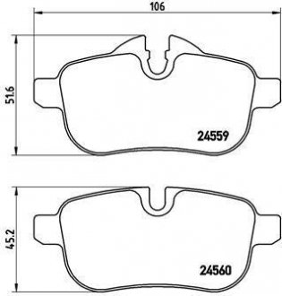 Гальмівні колодки, дискове гальмо (набір) BREMBO P 06 062