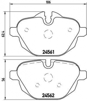 Комплект гальмівних колодок з 4 шт. дисків BREMBO P06064