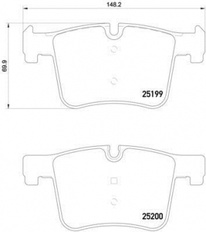 Комплект гальмівних колодок з 4 шт. дисків BREMBO P06075